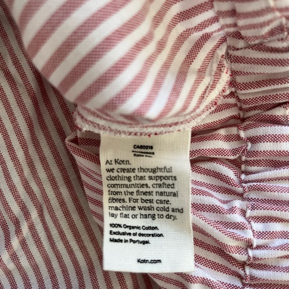 KOTN Striped Button-Up Cropped Egyptian Cotton Long Sleeve Striped Shirt XL - Picture 6 of 13